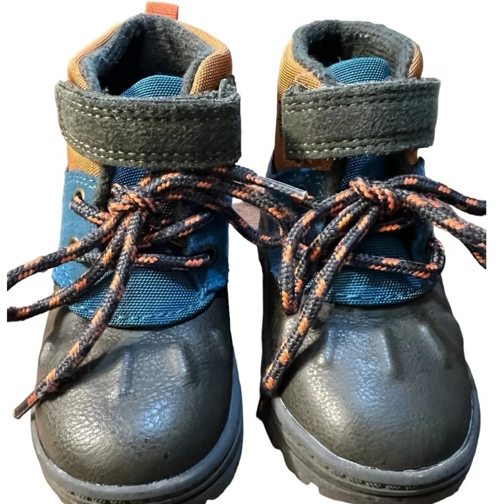 Carter’s Kid's Easy On/Off Duck Boot Gray Blue Orange Size 5M